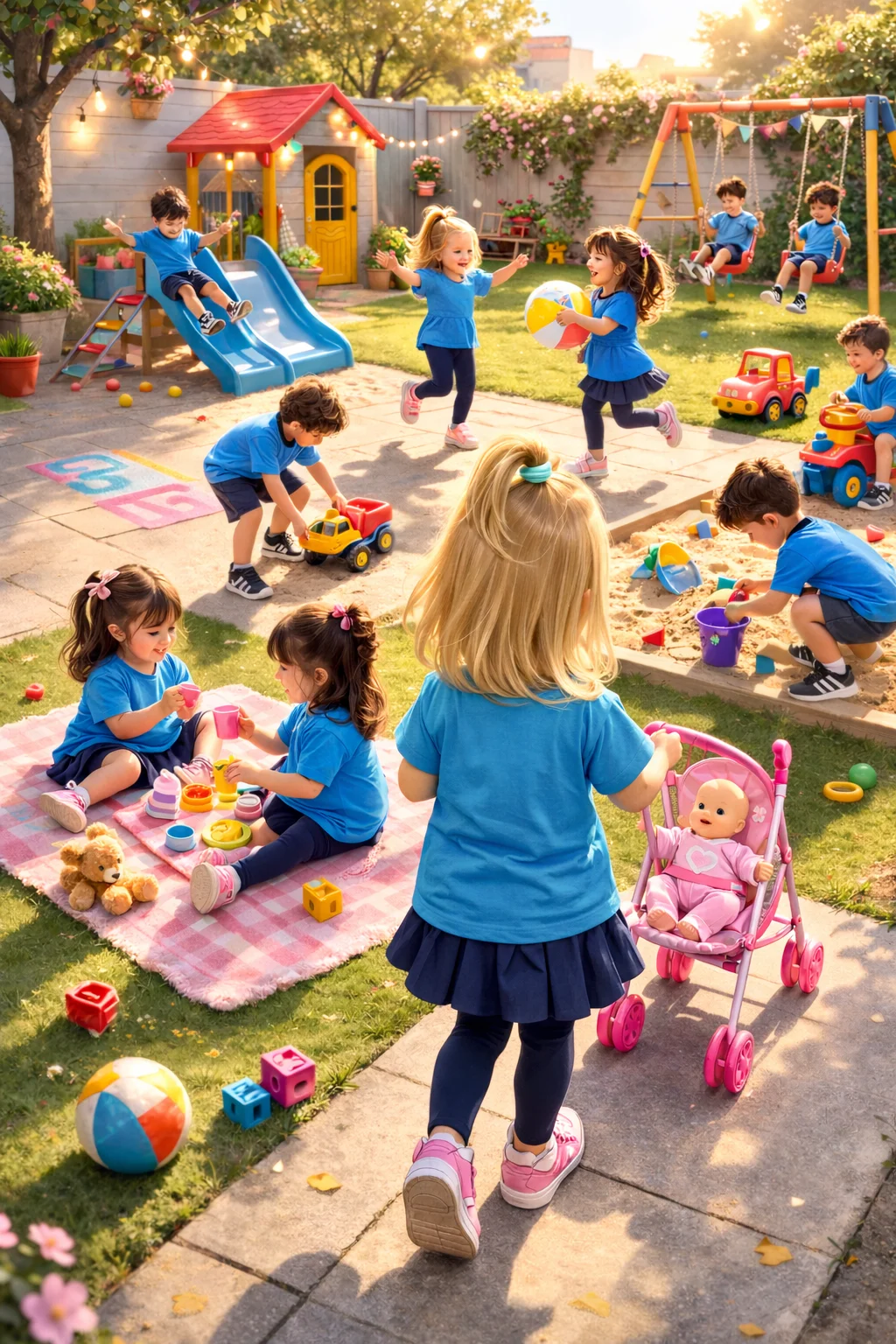 Niños jugando en la plaza